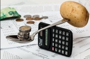 Budgeting with money and a calculator